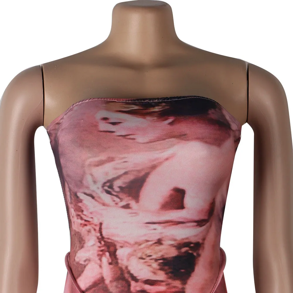 

Print Bodycon Corset Jumpsuit Womens Fashion Sexy Outfits For Women Night Club Wear Jumpsuit