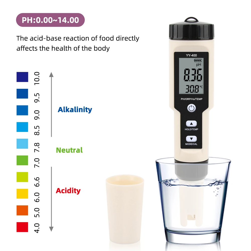 Портативный 4 в 1 ручка Тип ЖК дисплей цифровой качество воды РН
