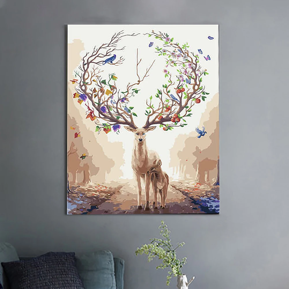 Модерн ДИЙ Олевая живопись по номерам Холст настенная картина Искусство краски по номеру 40х50 см Новый художник Пропилен.