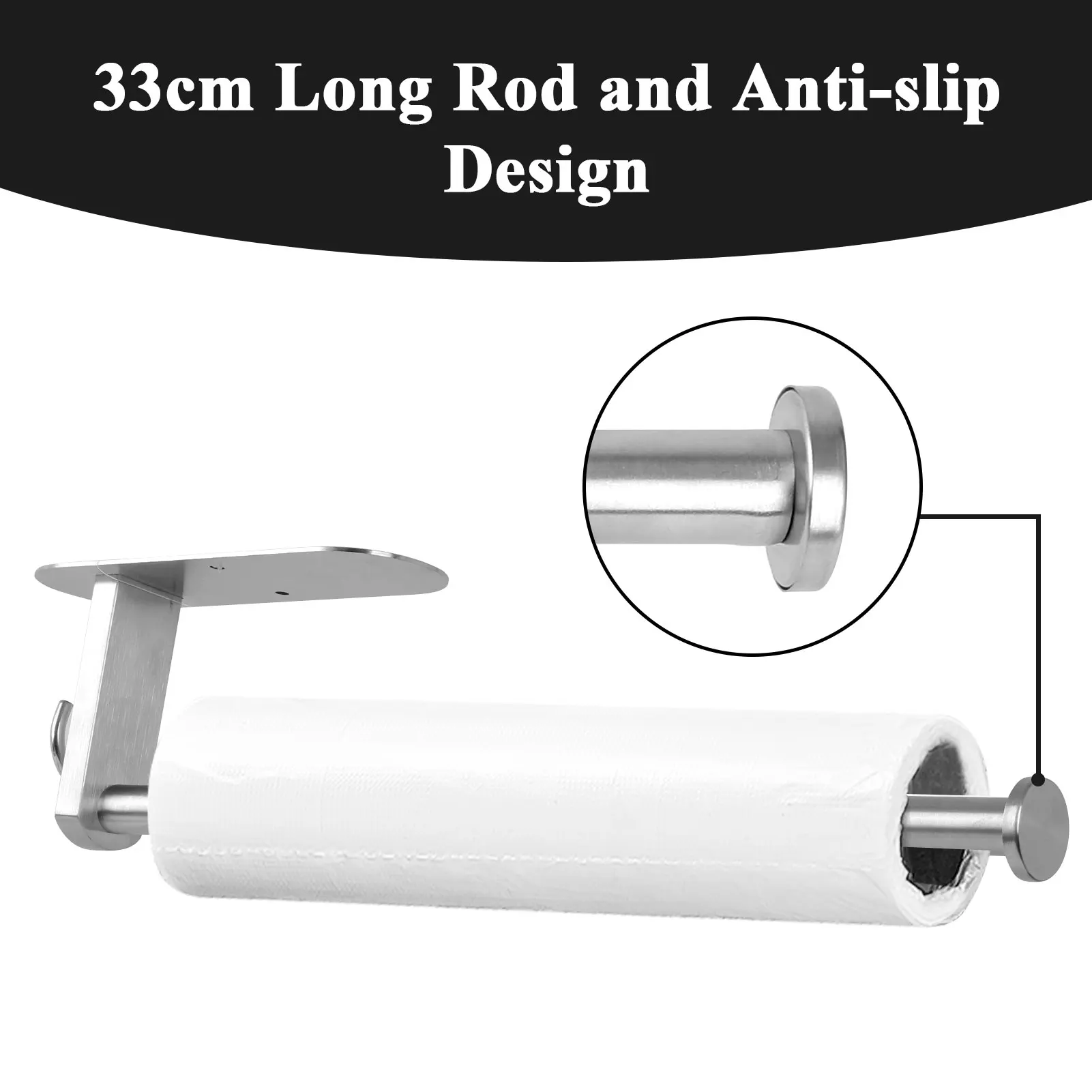 

Wall Mounted Paper Towel Holder 304 Stainless Steel Kitchen Towel Rack Self Adhesive Toilet Roll Rack Organizer With Screw Kit