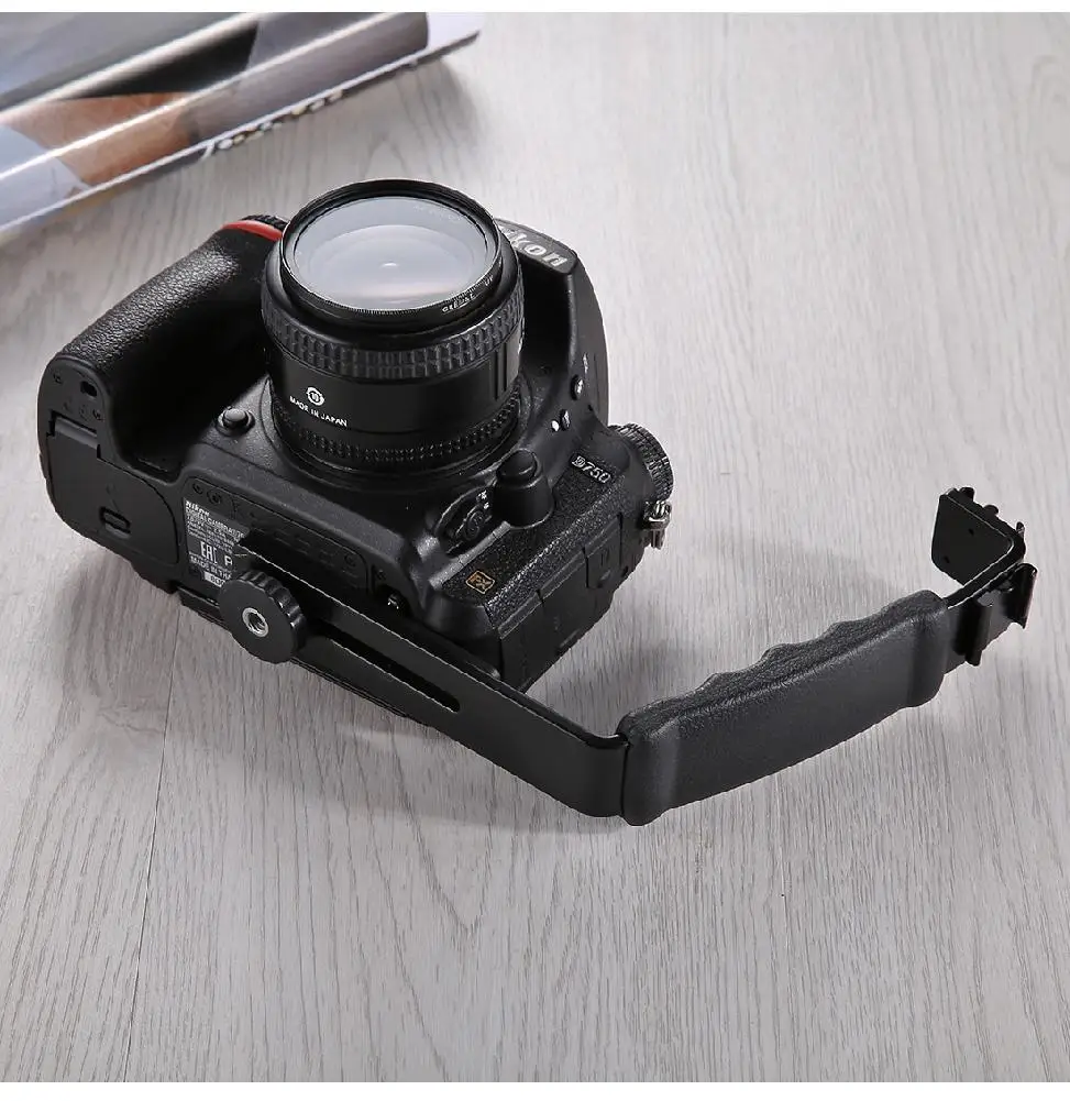 For Video Light Flash DSLR Holder Photography Camera Grip L-Shape Bracket With 2 Side Hot Shoe Mounts r60 | Электроника