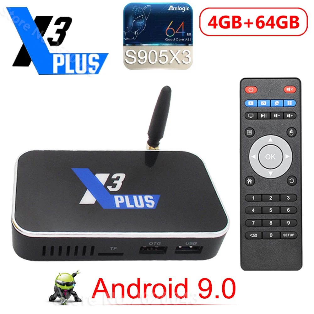 ТВ приставка X3 PLUS Amlogic S905X3 Android 9 0 2 ГБ 4 Гб DDR4 16 32 64 ГГц 5G WiFi 1000M LAN Bluetooth 4K HD CUBE