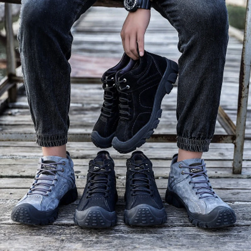 

High Quality Work Shoes Anti-smashing Stab Safety Shoes Winter Plus Velvet Waterproof Men's Shoes Indestructible Men's Boots