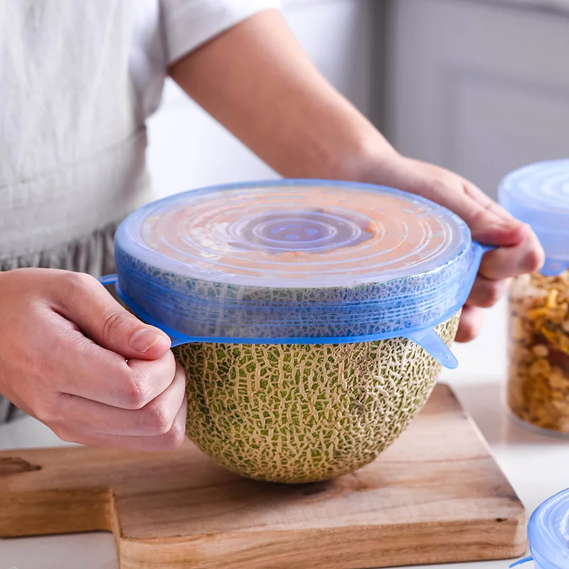 6/12 шт Пищевая силиконовая крышка колпак универсальные силиконовые крышки для