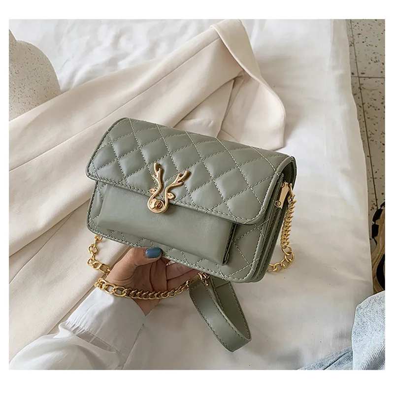 

Bags For Women 2020 Summer Lattice Flap Chain Female Crossbody Bags PU Leather Shoulder Bag Sac A Main Femme Lady Designer Bag