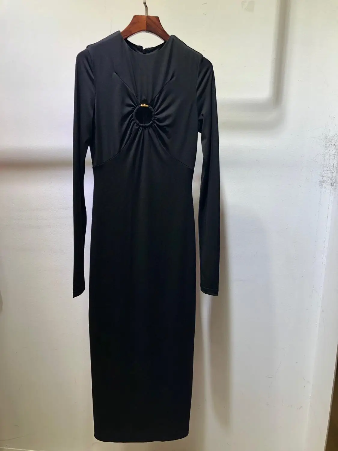 

Новинка 2021, модные женские черные облегающие платья с длинным рукавом Ddxgz1