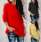 Однотонный свитер, женский свитер, женский свободный вязаный свитер, пуловер, женская верхняя одежда для беременных женщин