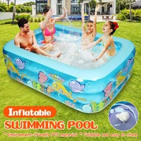 children swimming pool cartoon inflatable pvc bath tub for kids family summer outdoor water swimming play fun center toys 2 size