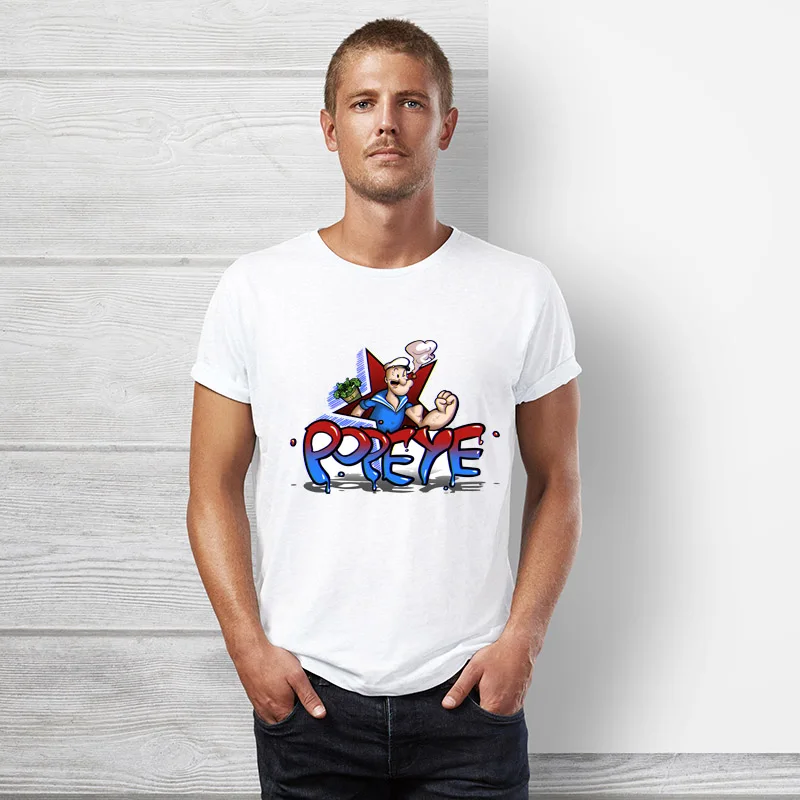 S11 Брендовая одежда True reveler, футболка Popeye, Мужская футболка с коротким рукавом, летняя мультяшная футболка в стиле хип-хоп, забавная футболка из хлопка с моряком - Цвет: S11