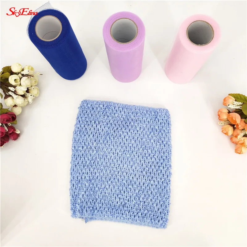sky blue 1 шт. 15*15 см/23*20 см Ткань для юбки-пачки Крючком эластичная ткань топы грудь обертывание DIY швейная одежда трикотажная ткань эластичное бандо 5zSH - Цвет: sky blue