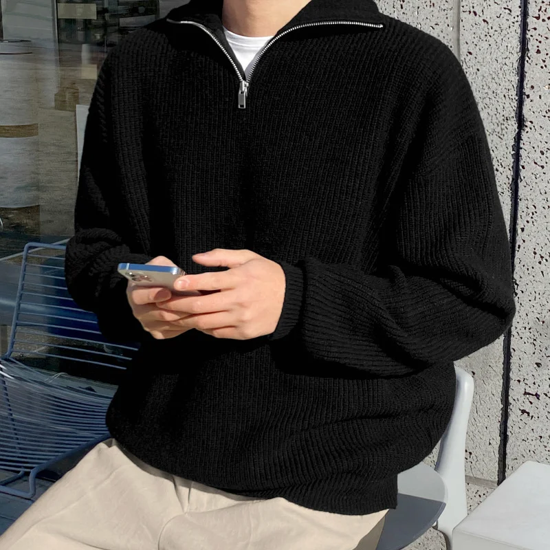 Мужской пуловер IEFB свитер на осень и зиму утепленные повседневные трикотажные