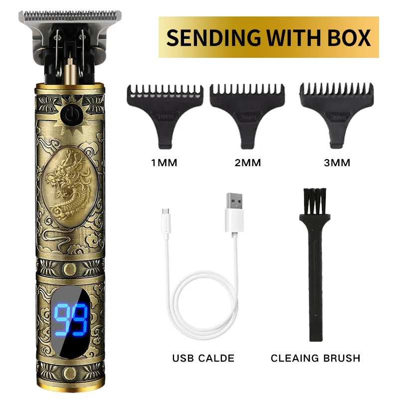 

USB Hair Trimmer Rechargeable Hair Clipper Hair Cutting T-Outliner Barber Cordless Shaver Trimmer Beard Shaver For Men Haircut