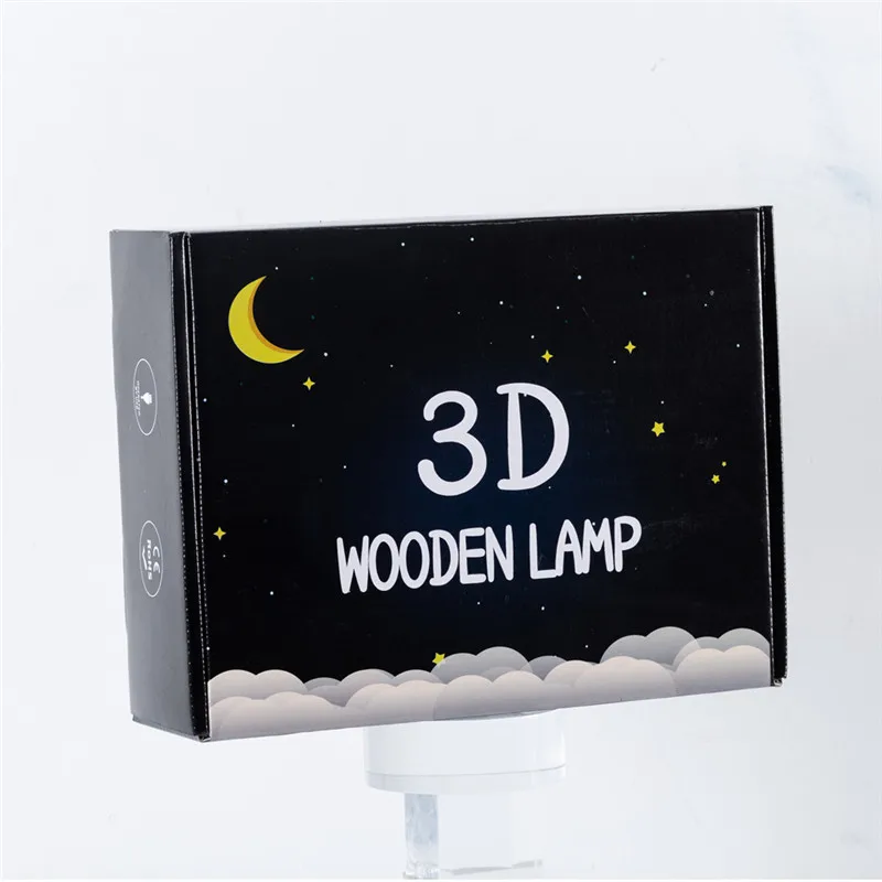 3D иллюзионный светодиодный светильник с деревянной основой для собак, складная акриловая панель, абажур, гибкий светильник для настольного декора, подарок на день рождения