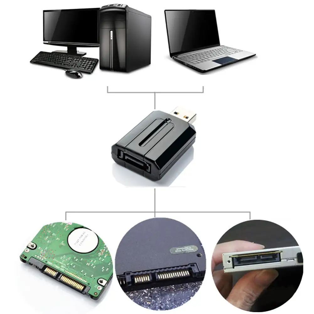 

USB 3.0 to SATA Converter Plug and Play Converter Adapter for External 2.0 3.0 HDD Up to 5Gbps Data Transferring Speed