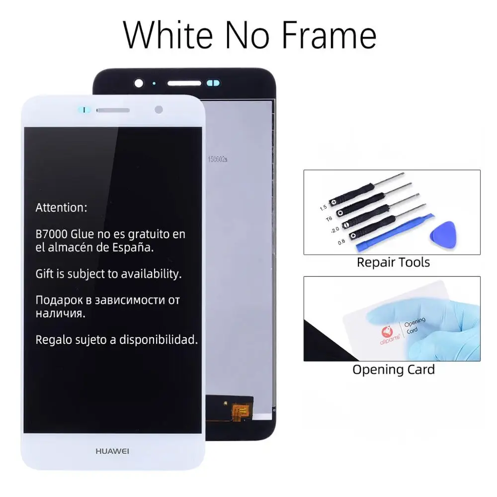 Дисплей для HUAWEI Honor 4C Pro Y6 Pro TIT-L01 LCD в сборе с тачскрином на рамке 5.0'' черный белый золото - Цвет: White No Frame