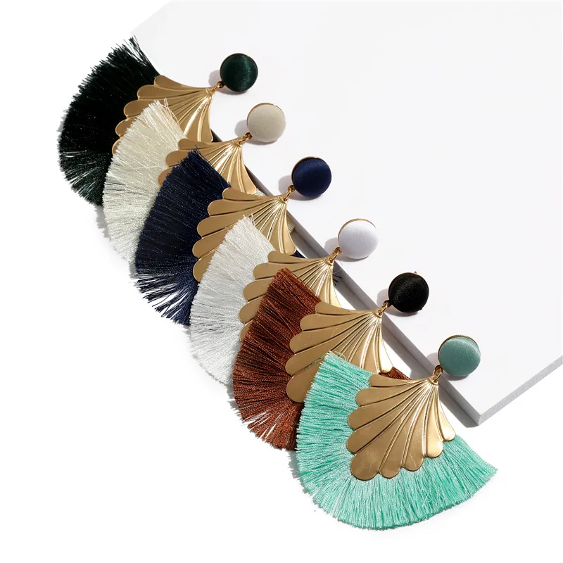 Новые модные длинные серьги с кисточками креативные преувеличенные бахромой для
