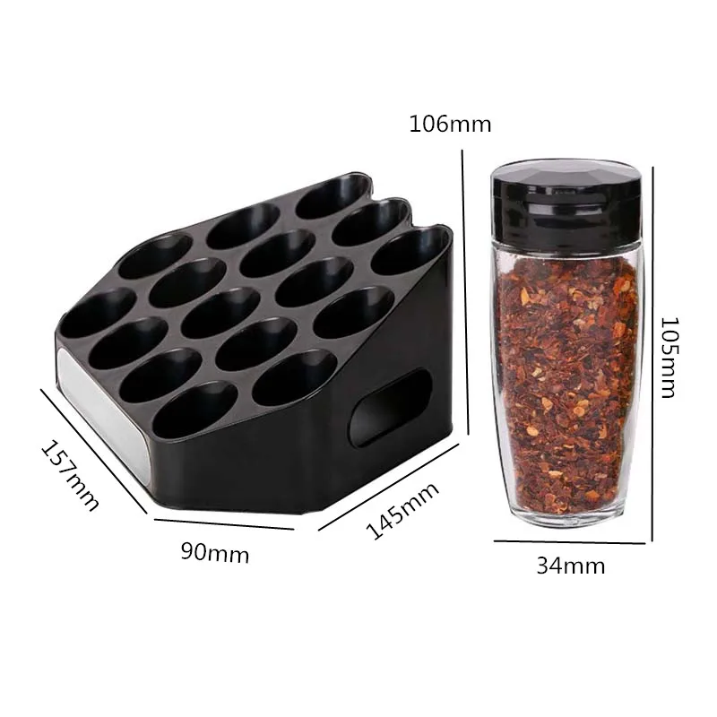 17 шт./компл. Еда Класс Стекло прозрачная коробка с пряностями для соль перец