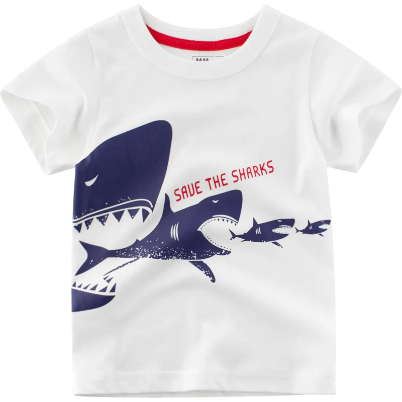 IENENS/детская одежда Летняя футболка для маленьких мальчиков Хлопковые топы с