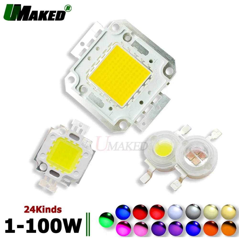 1/10 шт высокомощные светодиодные чипы диод SMD COB свет 1W 3W 5W10W 20W 30W 50W 100W