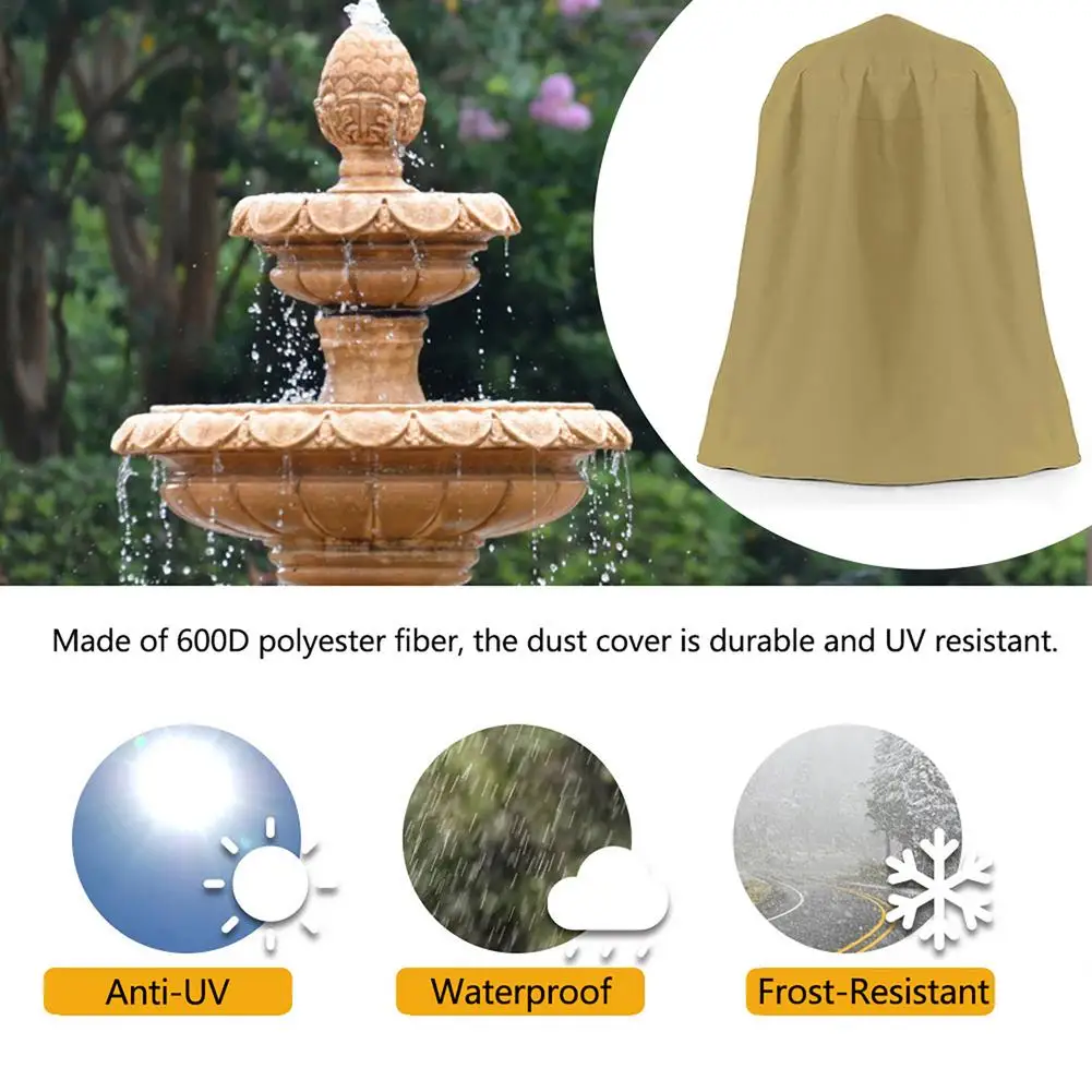 

Winter Garden Fountain Cover 600D Oxford Waterproof Protector Anti Dust Accessories Reusable For Outdoor Garden Fountain Statue