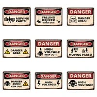 danger warning metal plaque vintage metal tin signs plate wall art decor for bar pub garage home decor signs iron painting