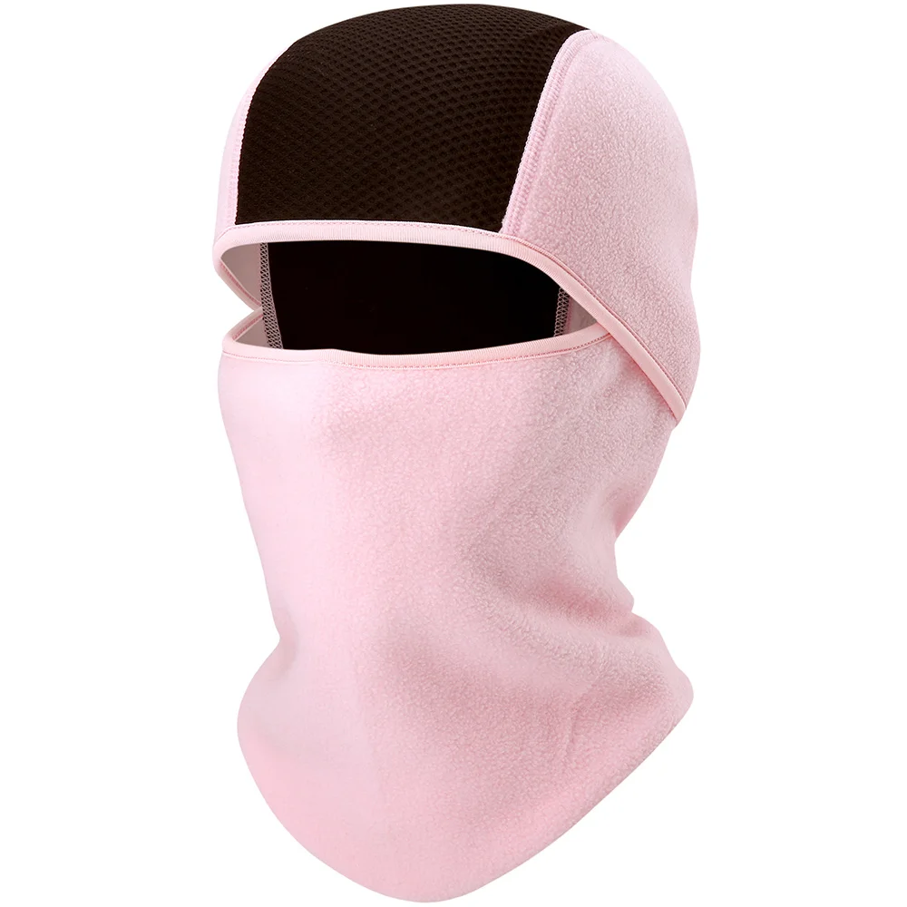 Light Pink Зимняя Флисовая Балаклава, шапка, лицевой щит, мотоциклетная, велосипедная, военная, тактическая маска на голову, капюшон, подкладка, шапки для мужчин и женщин - Цвет: Light Pink