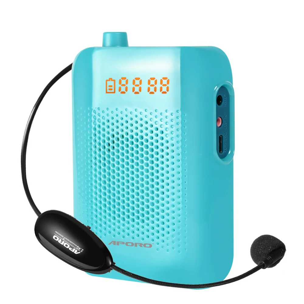 

RYWER Voice Amplifier Bluetooth 5.0 Megaphone for Teaching Promotion Portable Headset Microphone Speaker 20W Amplifier