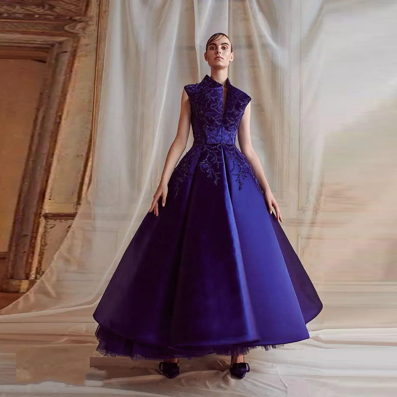 

2021 Lebanon Couture Evening Dresses vestidos de fiesta de noche Long Evening Dress With Beads vestidos elegantes para mujer