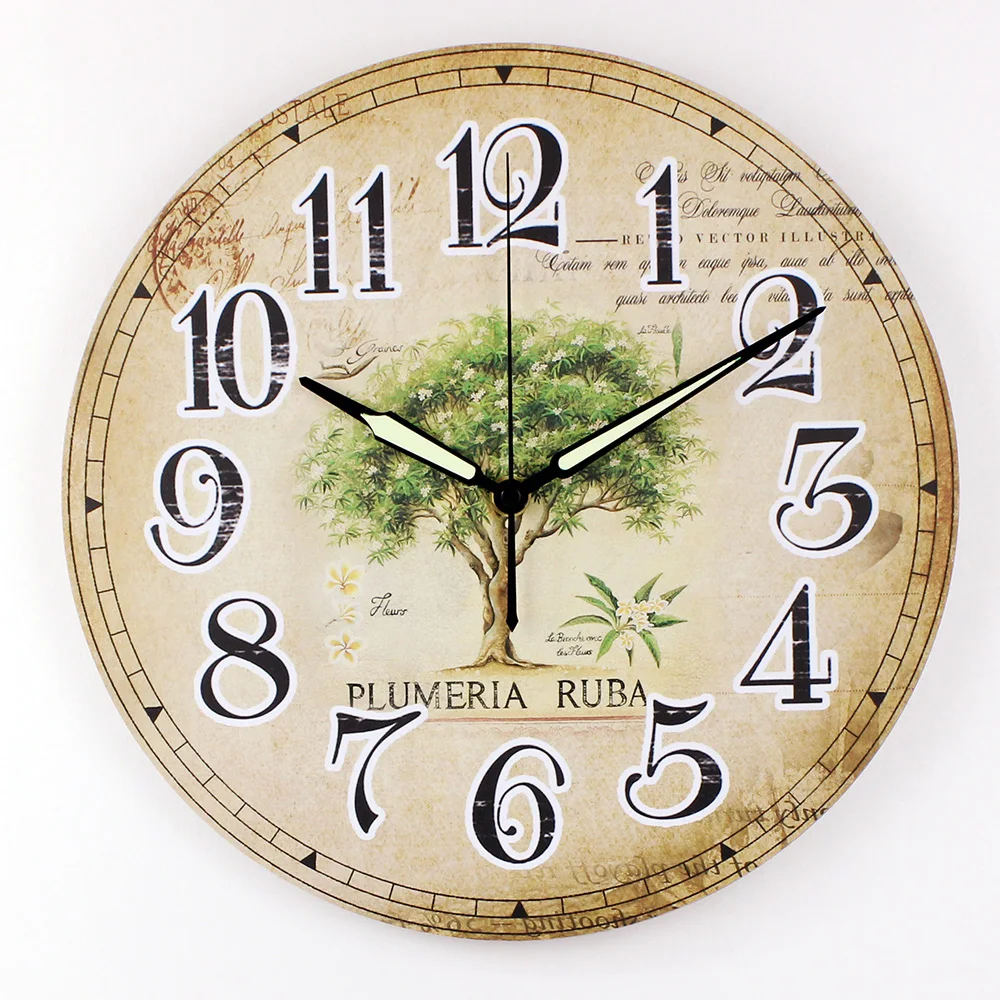 Современный испанский стиль зеленое растение украшения настенные часы для
