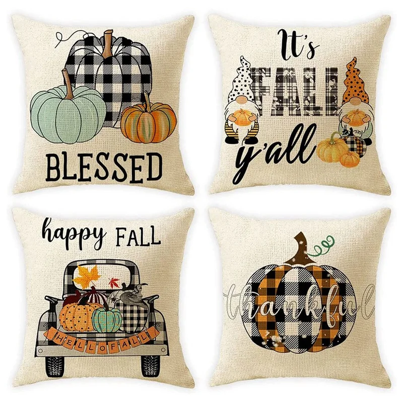 

LUDA Fall Decorative Pillow Covers 18X18,Throw Pillows Autumn Cushion Cases For Couch Outdoor Farmhouse Home Decor