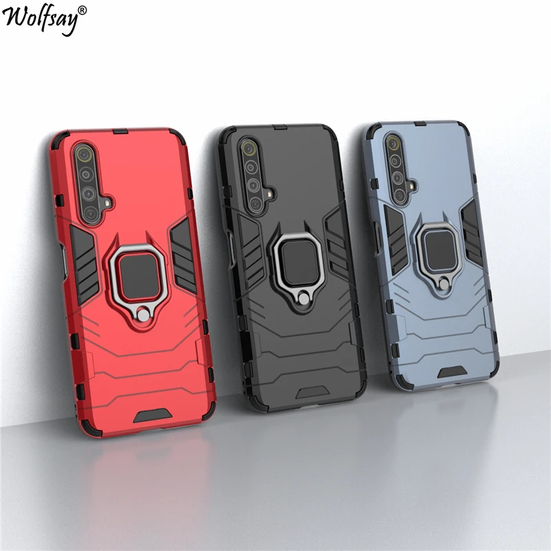 Чехол Wolfsay для OPPO Realme 5 Pro автомобильный держатель армированные Чехлы Жесткий ПК и