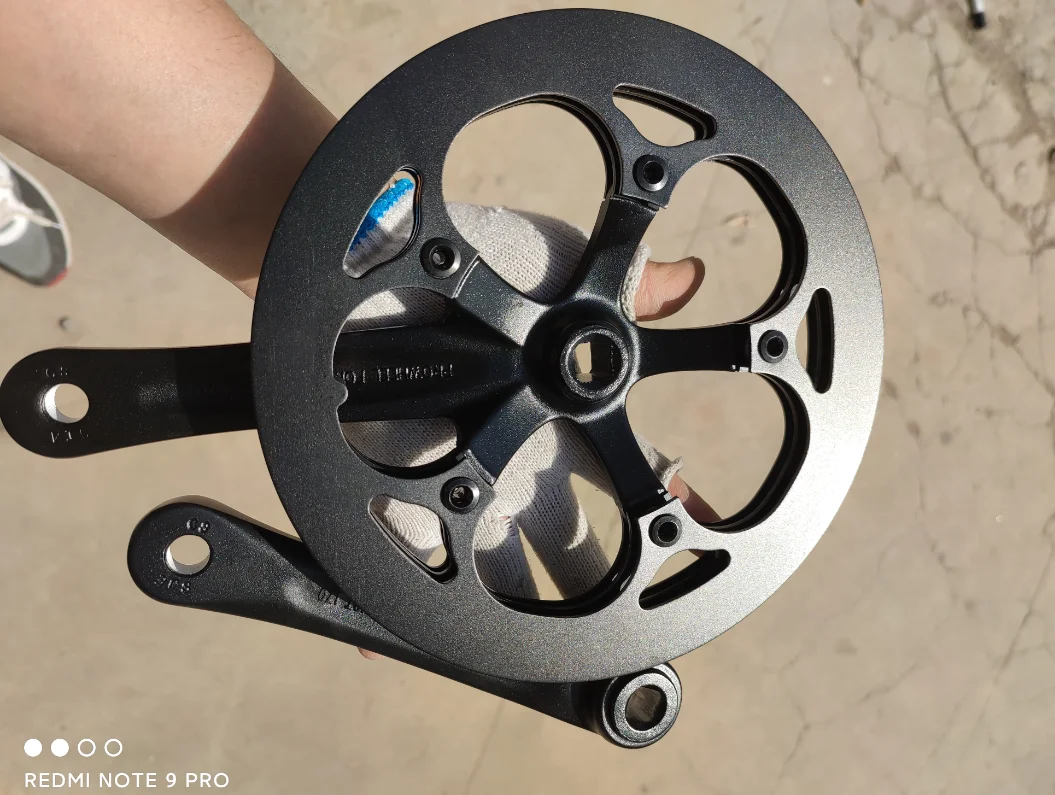 Folding Bike Crankset Aluminum Alloy 52T Crank Set 170mm 9 Speed Single Bicycle Cranksets | Спорт и развлечения