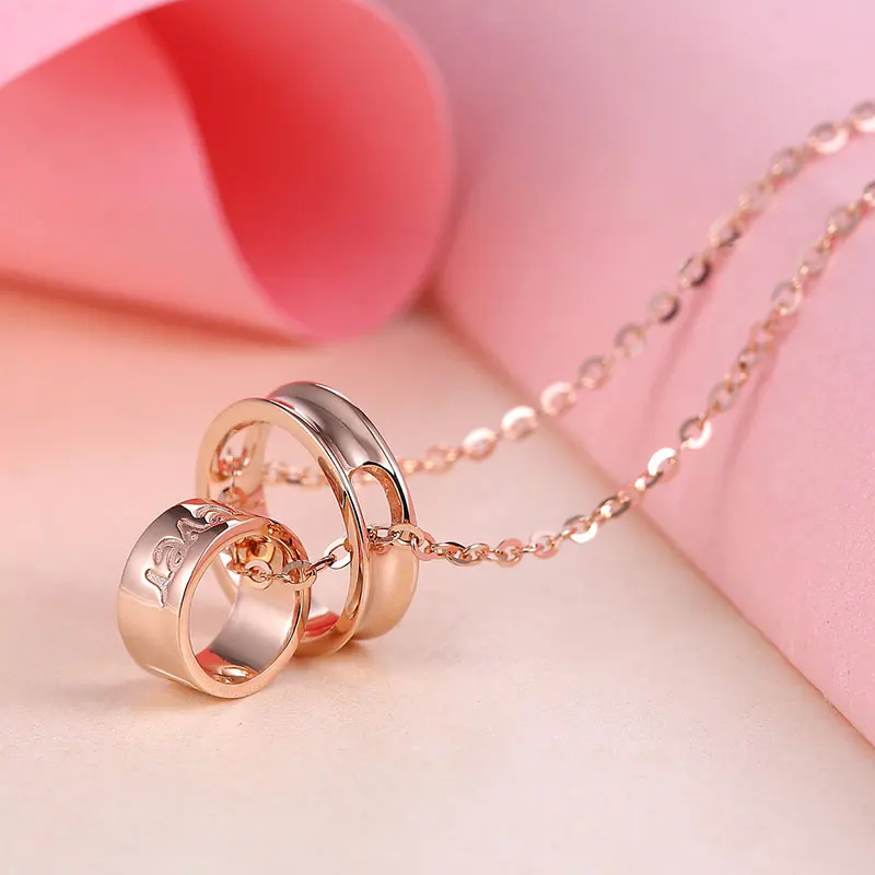 Цепочка с подвеской и надписью Forever элегантное ожерелье из настоящего золота 18