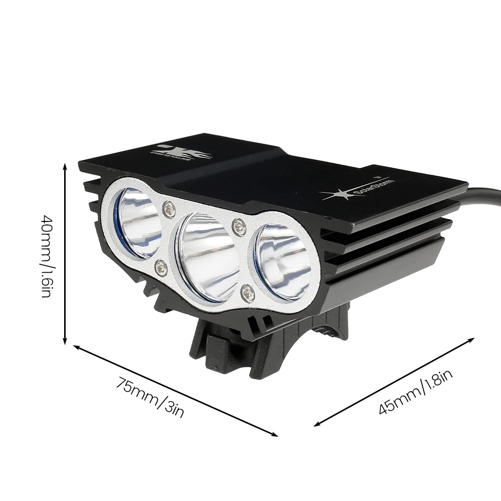 Bike Light 3 x XML T6 LED 12000 Lm Modes Bicycle Front Lamp Headlight USB Rechargeable Cycling Torch Flashlight | Спорт и