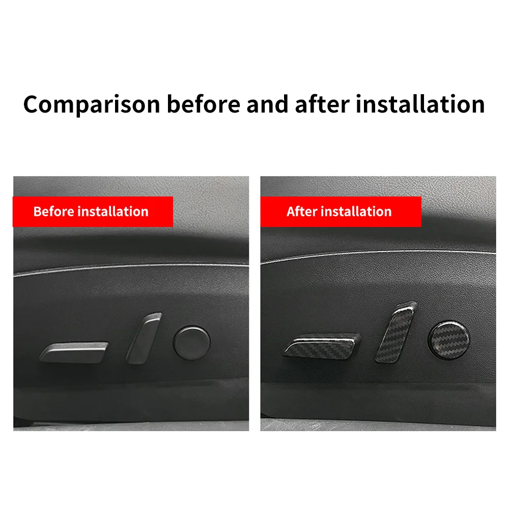 

Car Seat Adjustable Knob Button Switch Cover For Tesla Model 3 Carbon Fiber Left Right Seat Electric Button Case Cap Car Decorat