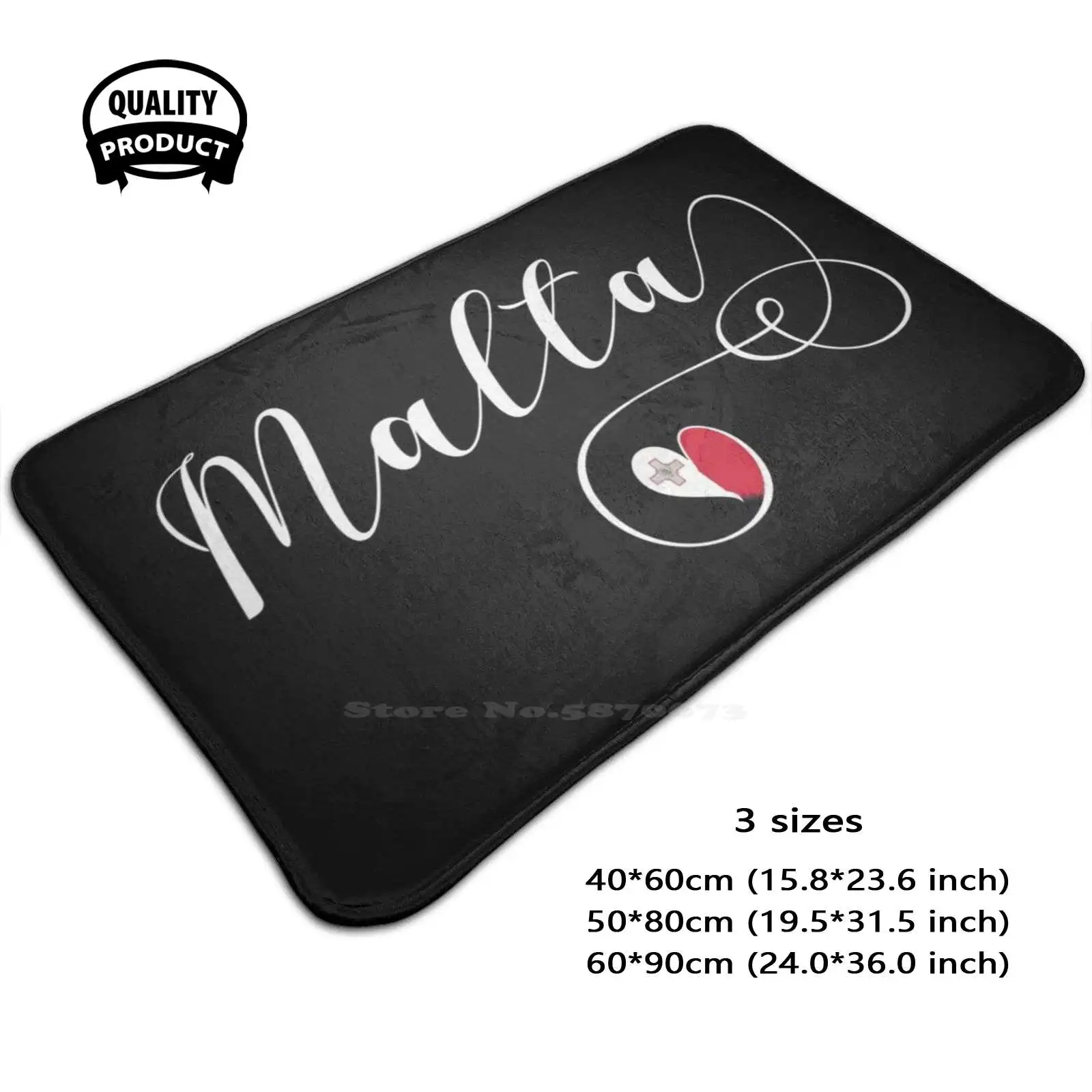 Мальта сердце флаг я люблю Мальту мягкий дом семья Противоскользящий коврик