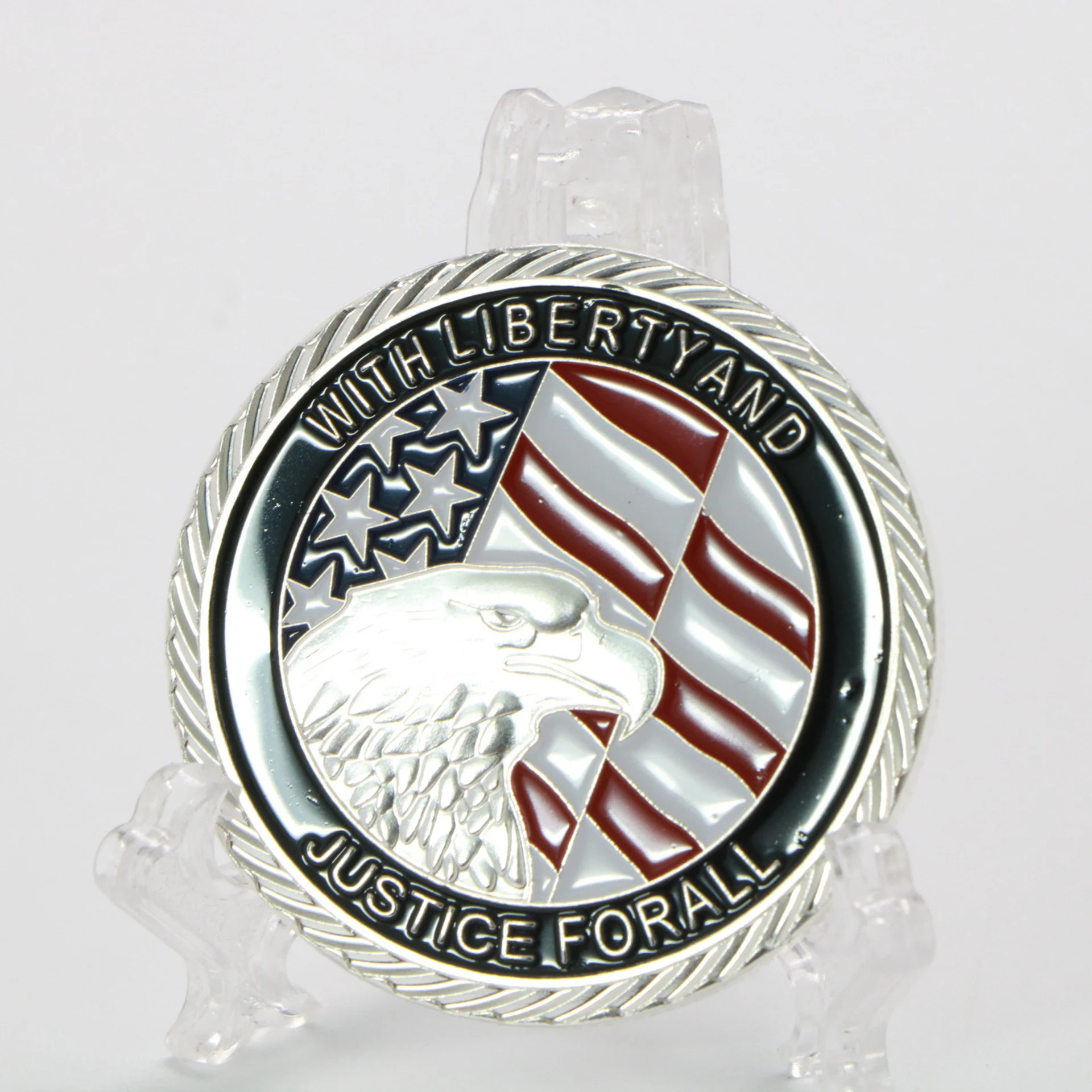 

911 Twin Towers World Trade Center Commemorative Coin Silver Plated Coin Eagle Head Commemorative Medal Gift Crafts Collectibles