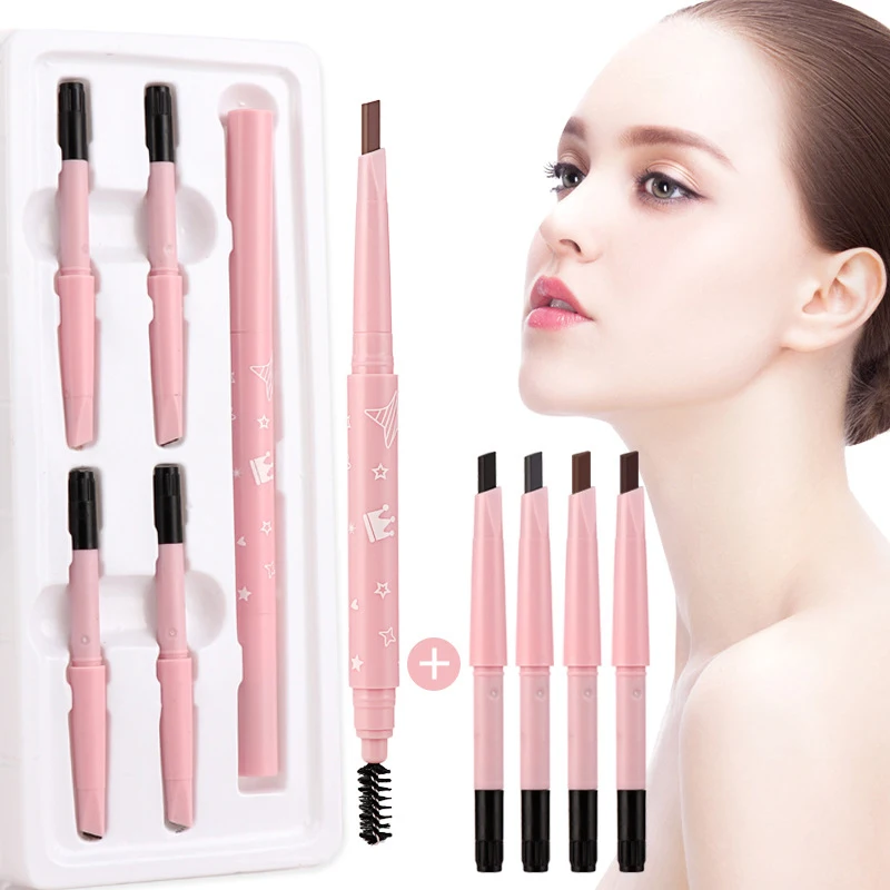 Двойной карандаш для бровей водонепроницаемый и устойчивый к поту не