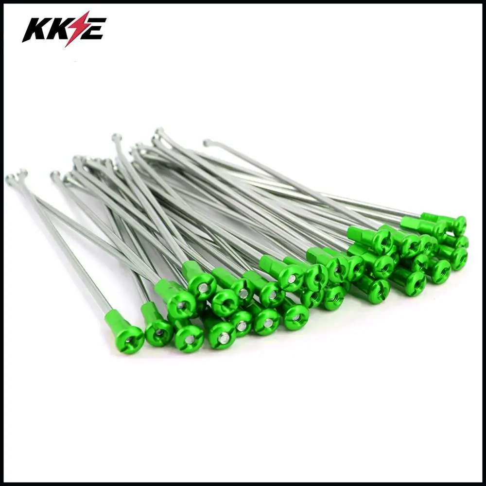 Передние спицы из нержавеющей стали KKE 1 6*21 дюйма для KAWASAKI KX250F 2006 2020 KX450F зеленые