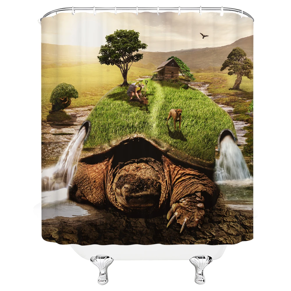Гигантская черепаха искусственная ткань занавеска для душа ванная комната 72x72