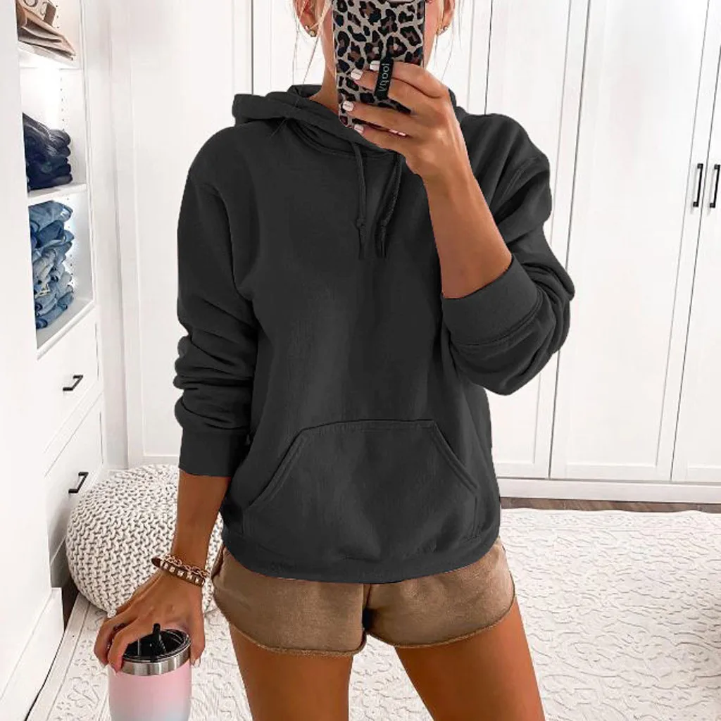 Women Brand Hooded Hoodies Streetwear Hip Hop And Sweatshirts Solid Red Black Gray Pink Green White Purple | Тематическая одежда и