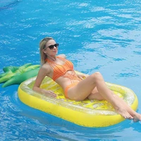 swimming mattress sequin style inflatable fruit design inflated pineapple float mattress for adult water game play outdoor toy