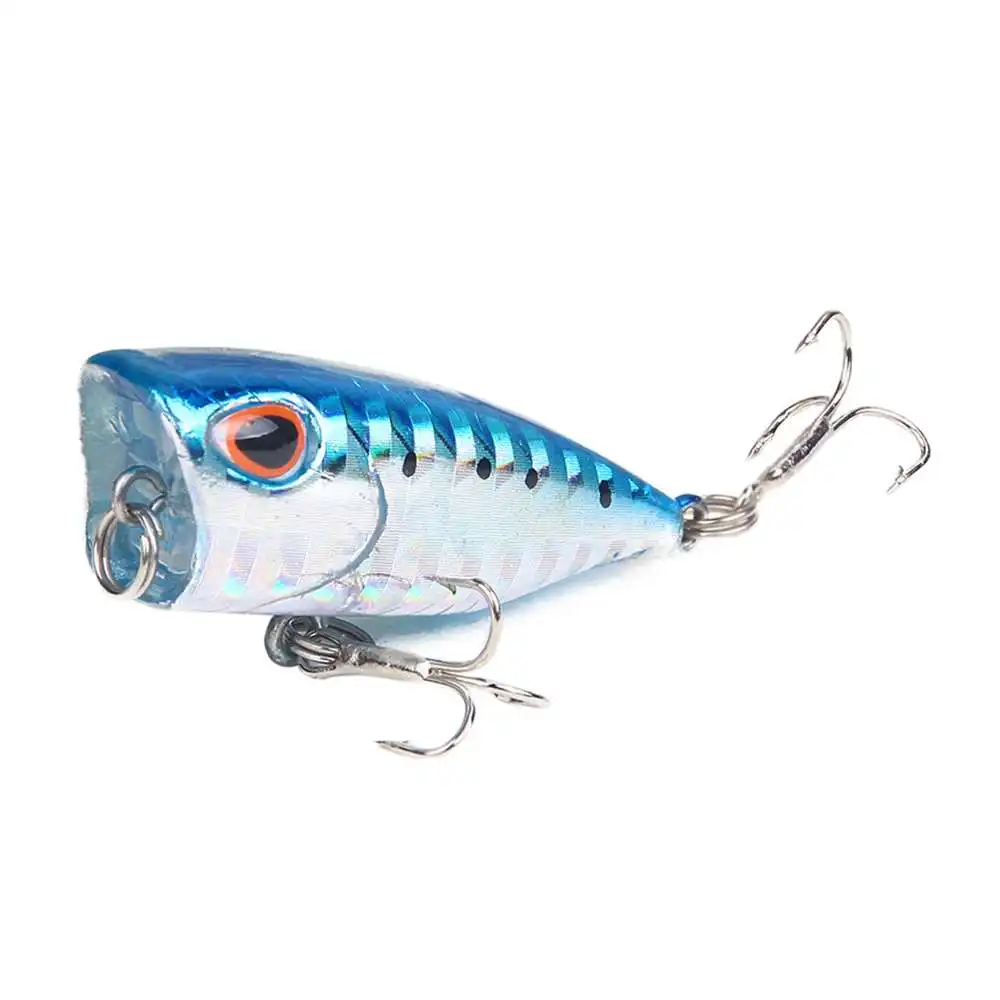 

7pcs Fishing Lures 4cm/3.3g Topwater Popper Bait Hard Bait Artificial Wobblers Plastic Fishing Tackle With Hooks