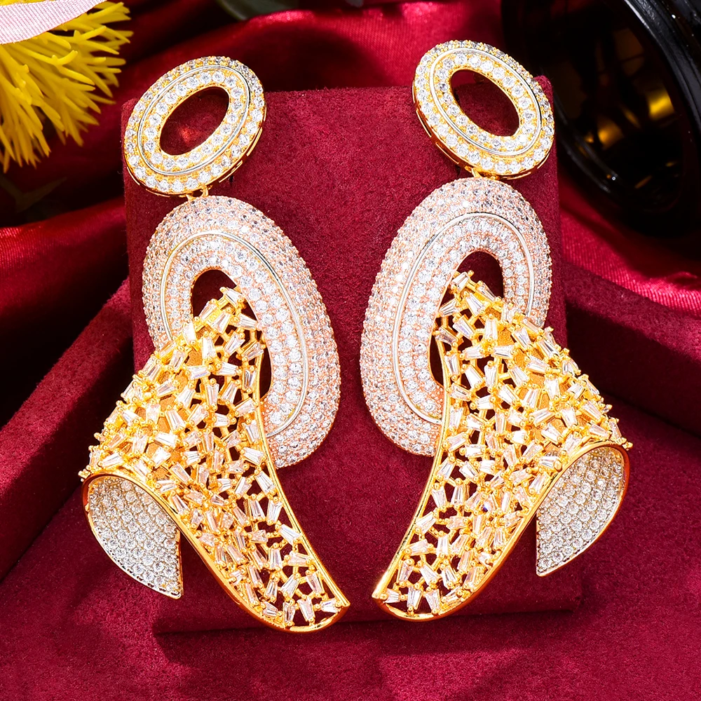 

GODKI Maxi Big Bowknots African Bold Earrings For Women Wedding Party Dubai Indian Jewelry aretes de mujer modernos 2022