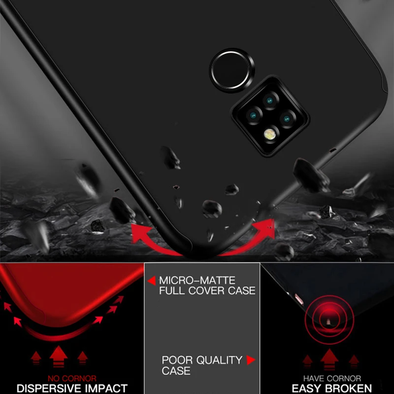 

360 Full Cover Protective Case For Xiaomi Mi 11 10 Lite 10T Pro Poco X3 NFC M3 CC9E Redmi Note 10 9 9S 8T 8 7 Pro 9A 9C 8A Cover