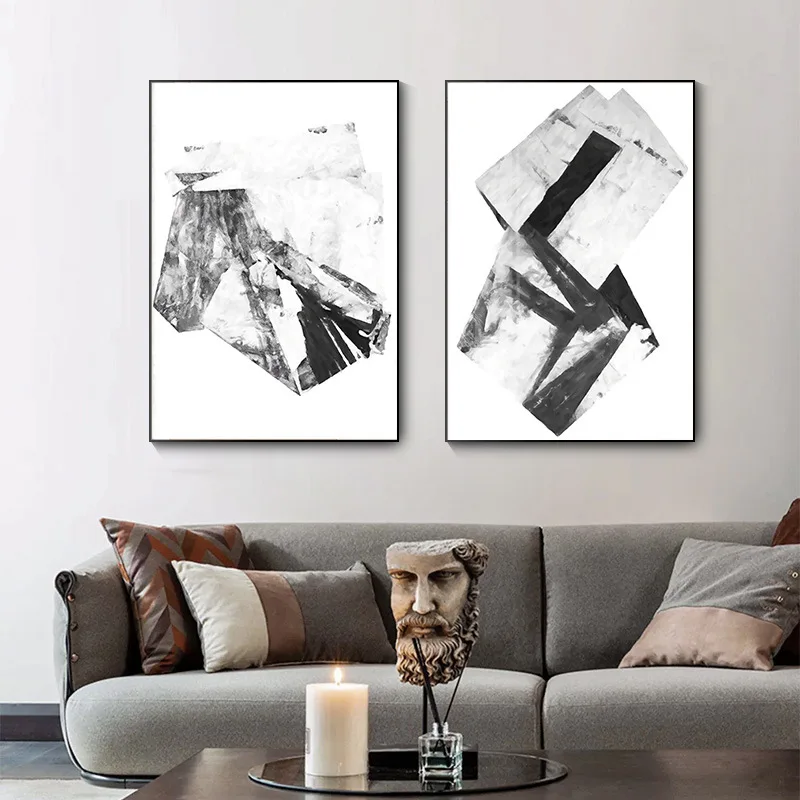 

Frameless Modern Minimalist Abstract Poster Porch Corridor Home Decoration Living Room Staircase Aisle Printing Hanging Painting