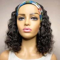 curly human hair wig headband wig short human hair wigs for black women short bob brazilian remy headband wig human hair
