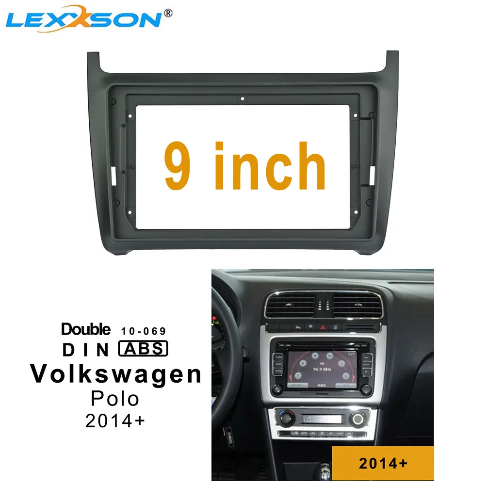 9-дюймовый автомобильный комплект Fascia Для Volkswagen Polo 2012-2018 2019 двойной разъем