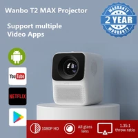 global version wanbo t2 max smart projector 1080p physical resolution android home cinema projectors projects accessories audio