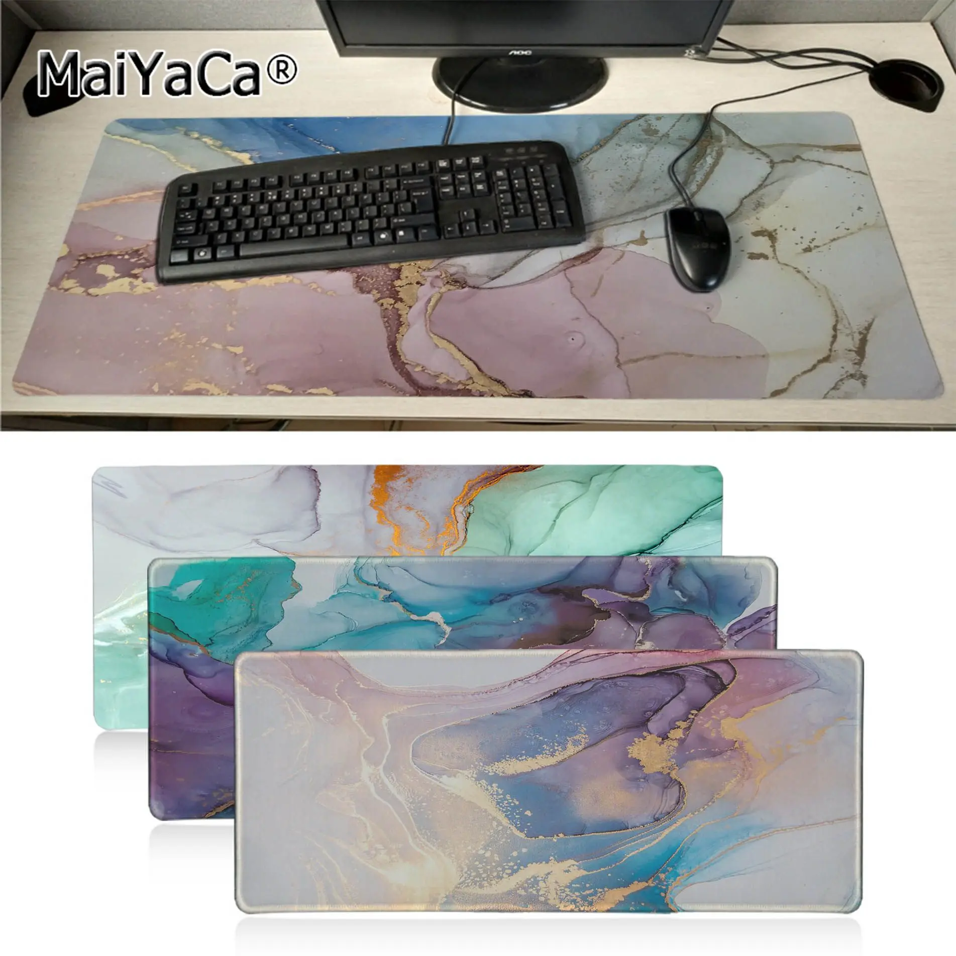 

Pink Golden Marble Beautiful Anime Rubber Pad to Mouse pad Game Size for L XL game Customized mouse pad for CS GO PUBG